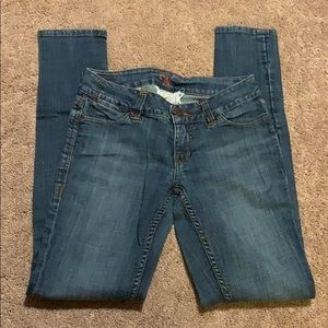 WORN JEANS. Size 2/26